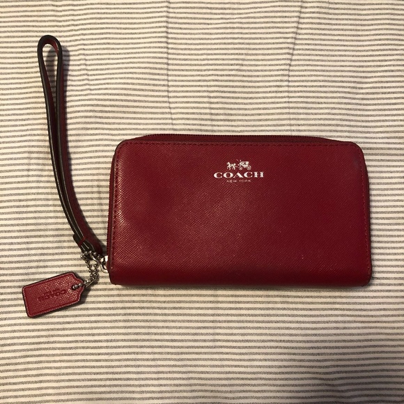 Coach Accessories - |coach| red smartphone wristlet